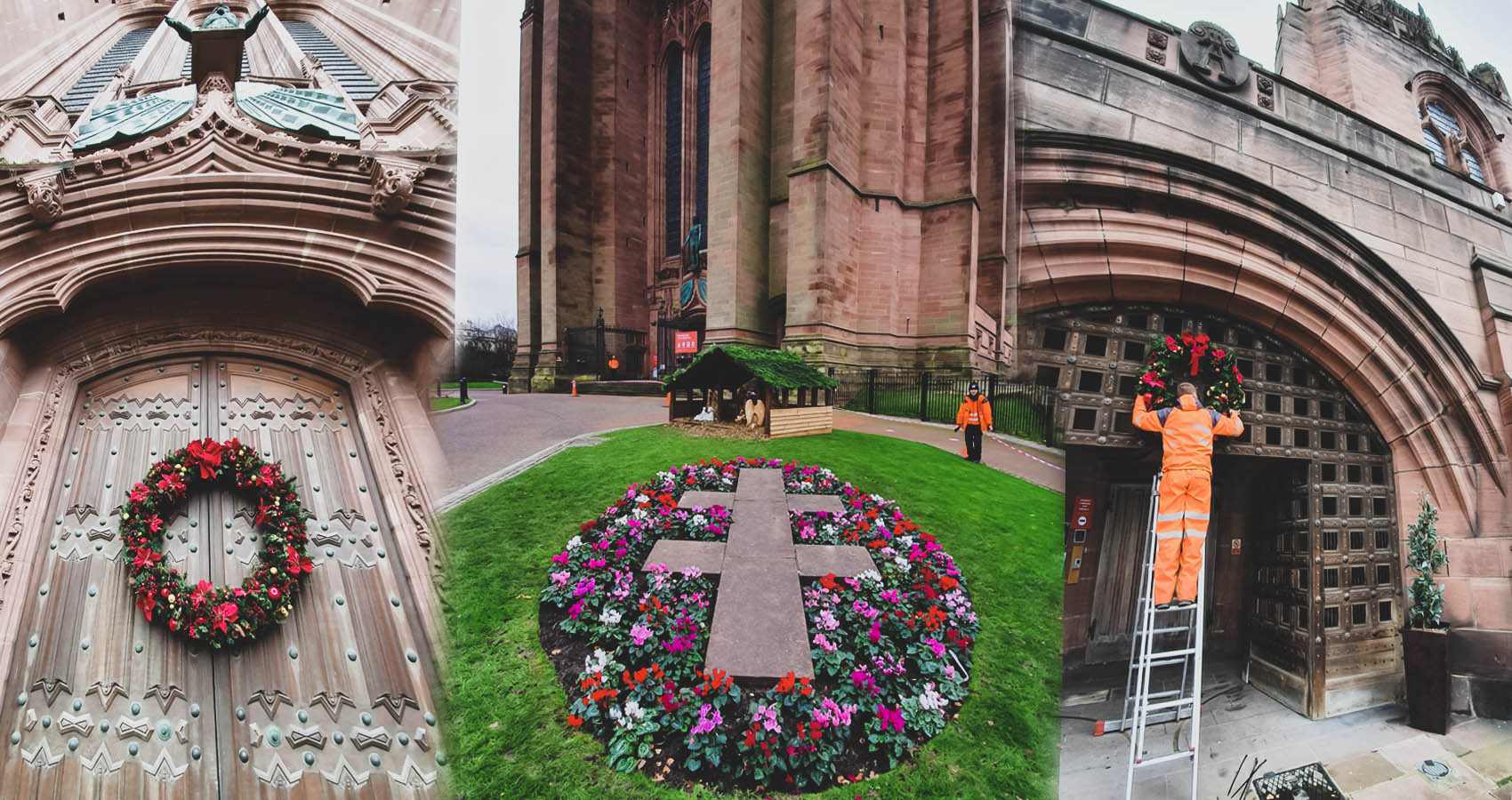 Christmas at Liverpool Cathedral – Giant Wreathe